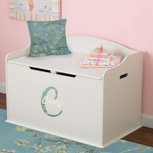 Apple Blossoms (Van Gogh) Wall Name & Initial Small on Toy Chest