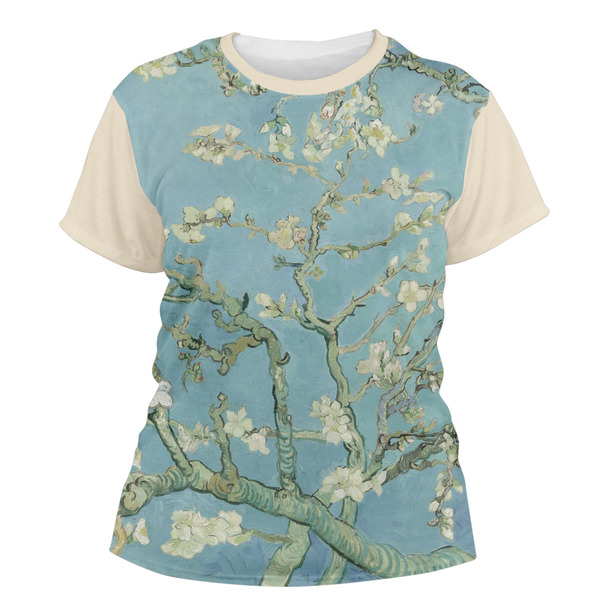 Custom Almond Blossoms (Van Gogh) Women's Crew T-Shirt - 2X Large