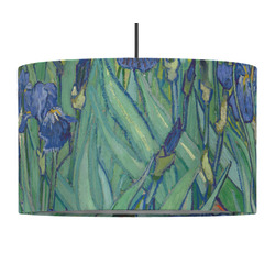 Irises (Van Gogh) 12" Drum Pendant Lamp - Fabric