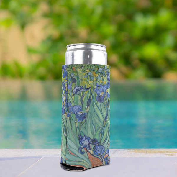 Irises (Van Gogh) Can Cooler - Tall 12oz - In Context