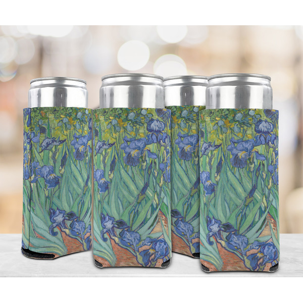 Irises (Van Gogh) 12oz Tall Can Sleeve - Set of 4 - LIFESTYLE