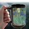 Irises (Van Gogh) 15oz. Black Mug - LIFESTYLE