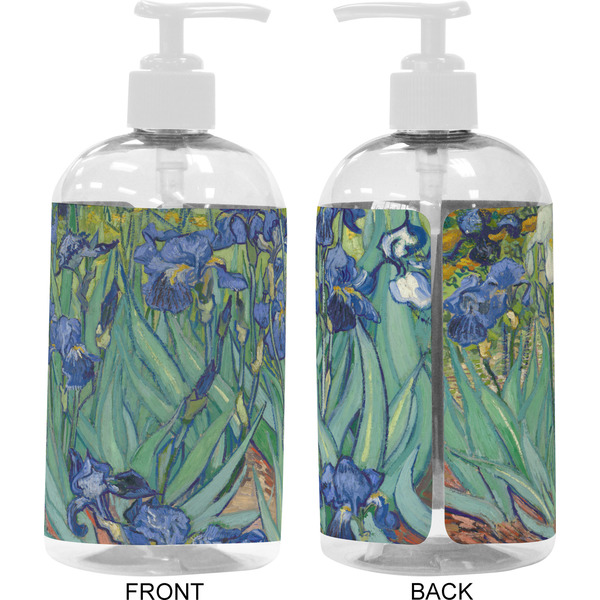 Irises (Van Gogh) 16 oz Plastic Liquid Dispenser- Approval- White