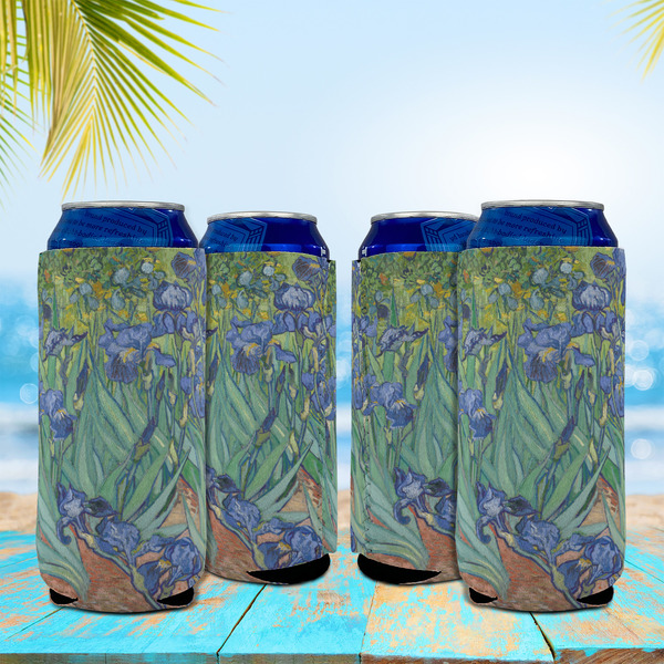 Irises (Van Gogh) 16oz Can Sleeve - Set of 4 - LIFESTYLE