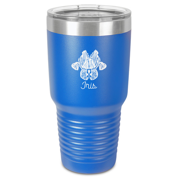 Irises (Van Gogh) 30 oz Stainless Steel Ringneck Tumbler - Blue - Front