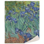 Irises (Van Gogh) Sherpa Throw Blanket