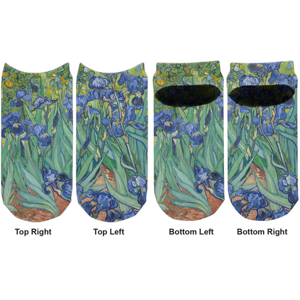Irises (Van Gogh) Adult Ankle Socks - Double Pair - Front and Back - Apvl