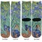 Irises (Van Gogh) Adult Crew Socks - Double Pair - Front and Back - Apvl