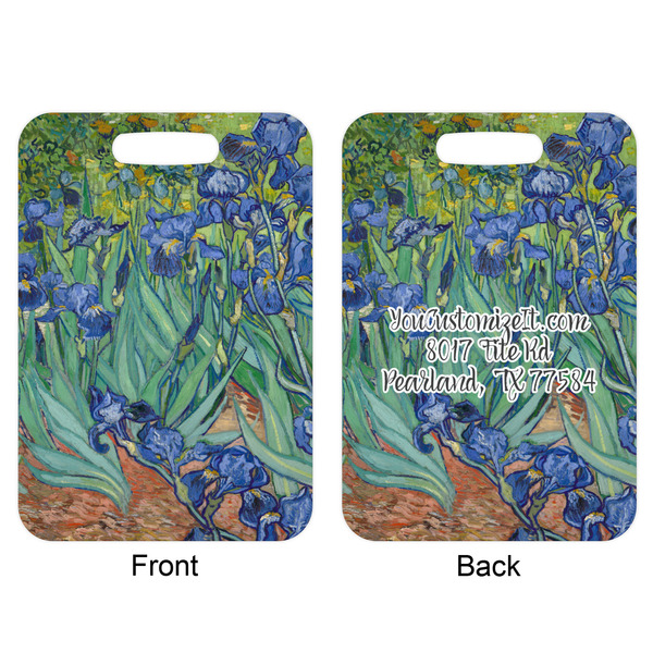Irises (Van Gogh) Aluminum Luggage Tag (Front + Back)