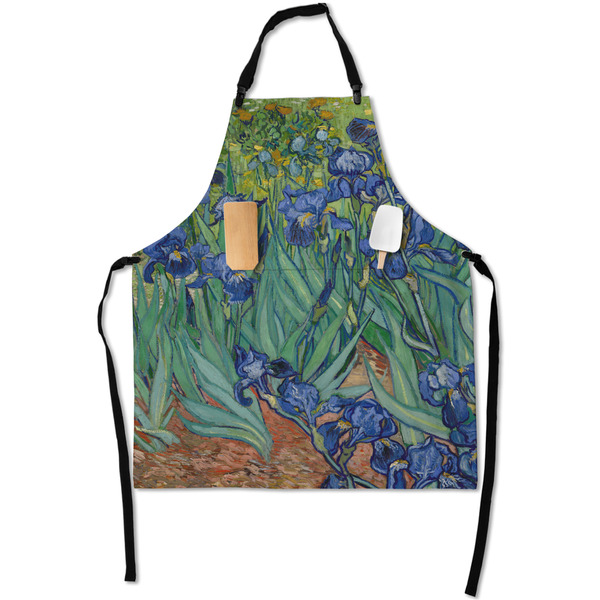 Custom Irises (Van Gogh) Apron With Pockets