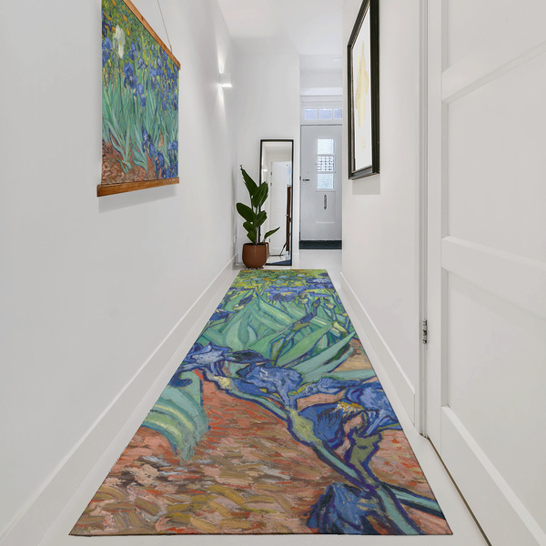 Irises (Van Gogh) Area Rug Sizes - In Context (vertical)