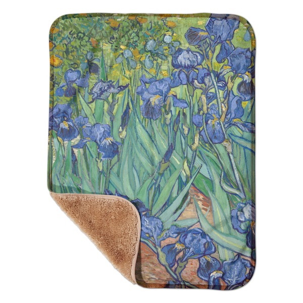 Custom Irises (Van Gogh) Sherpa Baby Blanket - 30" x 40"
