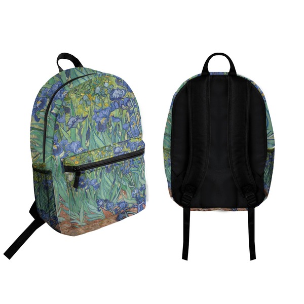 Irises (Van Gogh) Backpack front and back - Apvl
