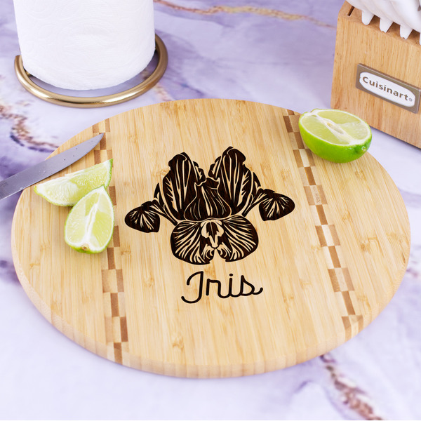 Irises (Van Gogh) Bamboo Cutting Board - In Context