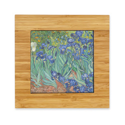 Irises (Van Gogh) Bamboo Trivet with Ceramic Tile Insert