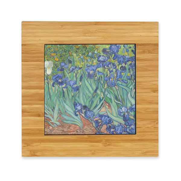 Custom Irises (Van Gogh) Bamboo Trivet with Ceramic Tile Insert