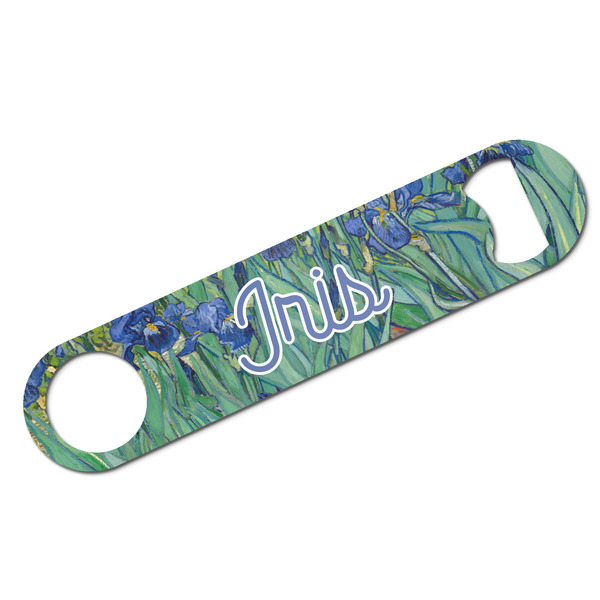 Custom Irises (Van Gogh) Bar Bottle Opener - White