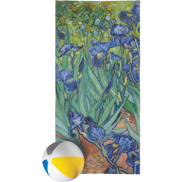 Custom Irises (Van Gogh) Beach Towel