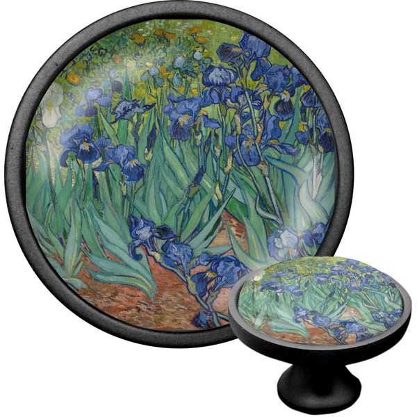 Custom Irises (Van Gogh) Cabinet Knob (Black)