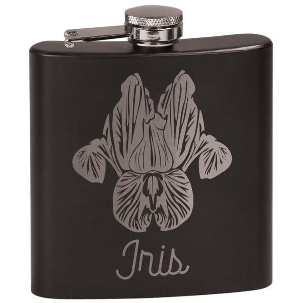 Custom Irises (Van Gogh) Black Flask Set