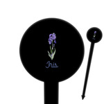 Irises (Van Gogh) 6" Round Plastic Food Picks - Black - Double Sided