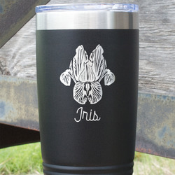 Irises (Van Gogh) 20 oz Stainless Steel Tumbler - Black - Single Sided