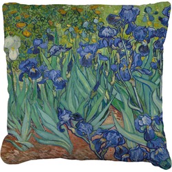 Irises (Van Gogh) Faux-Linen Throw Pillow 16"