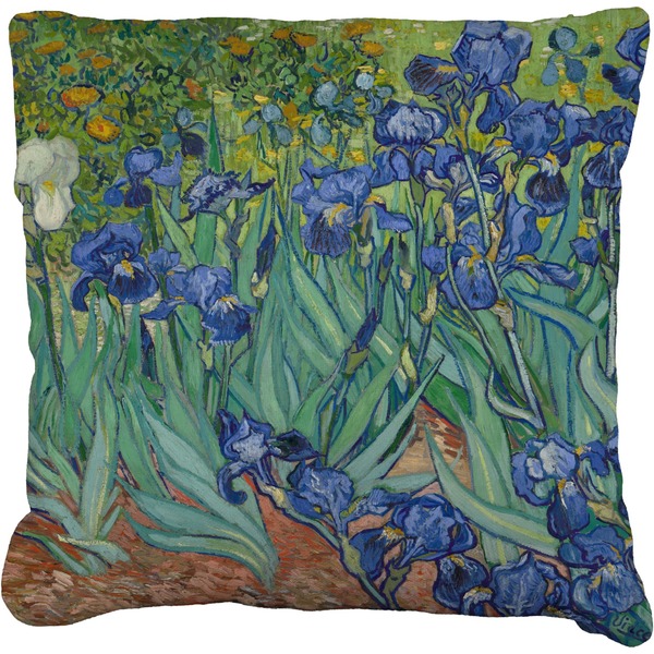 Custom Irises (Van Gogh) Faux-Linen Throw Pillow 16"