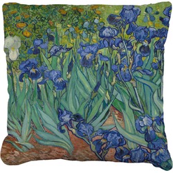 Irises (Van Gogh) Faux-Linen Throw Pillow 18"