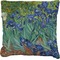 Irises (Van Gogh) Faux-Linen Throw Pillow 18"