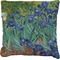 Irises (Van Gogh) Faux-Linen Throw Pillow 20"