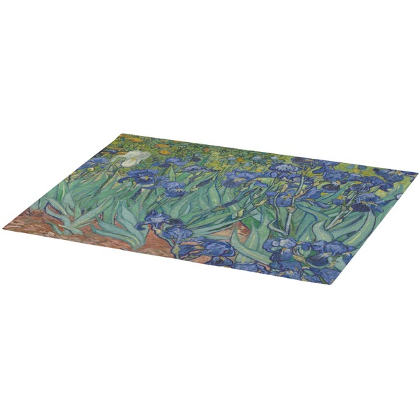 Irises (Van Gogh) Burlap Placemat (Angle View)
