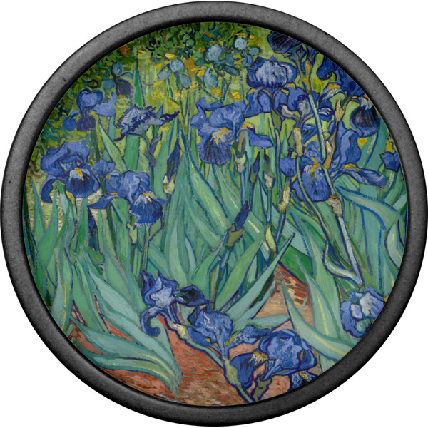 Irises (Van Gogh) Cabinet Knob - Black - Front