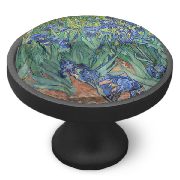 Irises (Van Gogh) Cabinet Knob - Black - Side