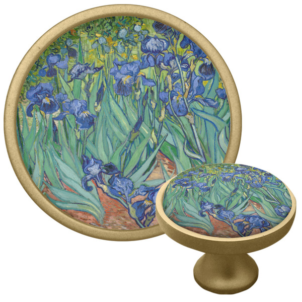 Custom Irises (Van Gogh) Cabinet Knob - Gold