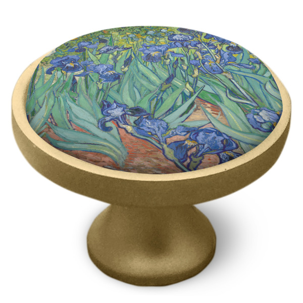 Irises (Van Gogh) Cabinet Knob - Gold - Side
