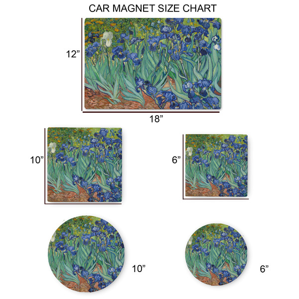 Irises (Van Gogh) Car Magnets - SIZE CHART