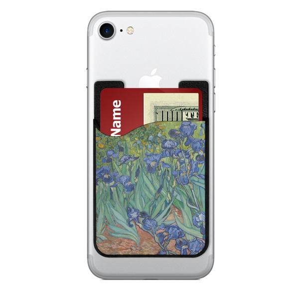 Custom Irises (Van Gogh) 2-in-1 Cell Phone Credit Card Holder & Screen Cleaner