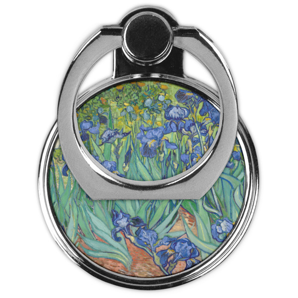 Irises (Van Gogh) Cell Phone Ring Stand & Holder - Front (Collapsed)