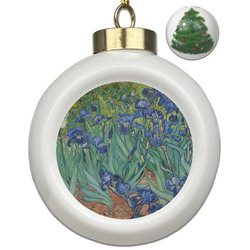 Irises (Van Gogh) Ceramic Ball Ornament - Christmas Tree