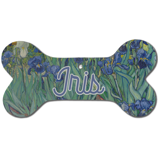 Irises (Van Gogh) Ceramic Flat Ornament - Bone Front