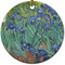 Irises (Van Gogh) Ceramic Flat Ornament - Circle (Front)