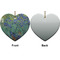Irises (Van Gogh) Ceramic Flat Ornament - Heart Front & Back (APPROVAL)