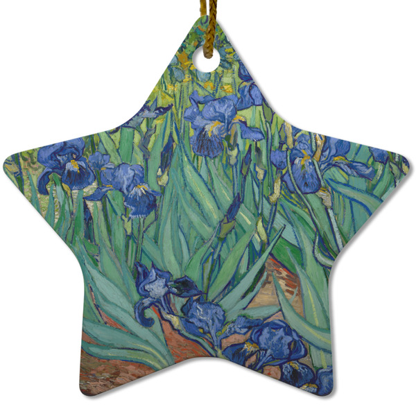 Custom Irises (Van Gogh) Star Ceramic Ornament