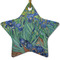 Irises (Van Gogh) Ceramic Flat Ornament - Star (Front)