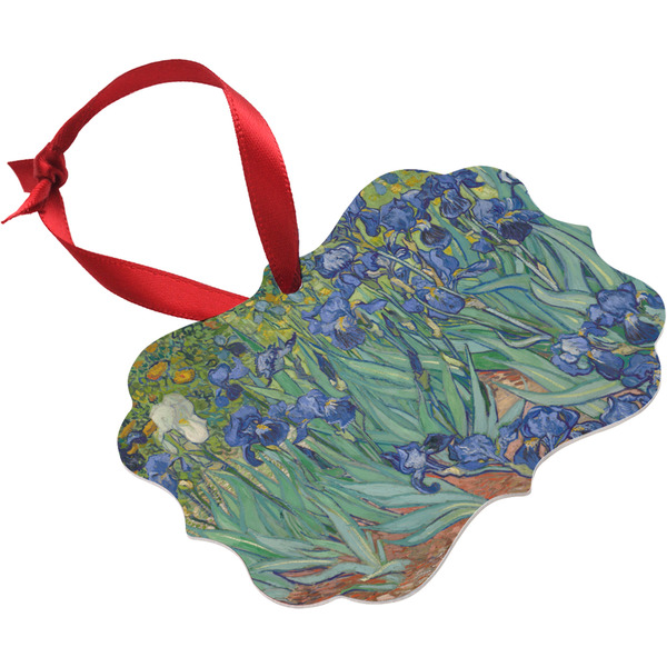 Irises (Van Gogh) Christmas Ornament (Angle View)