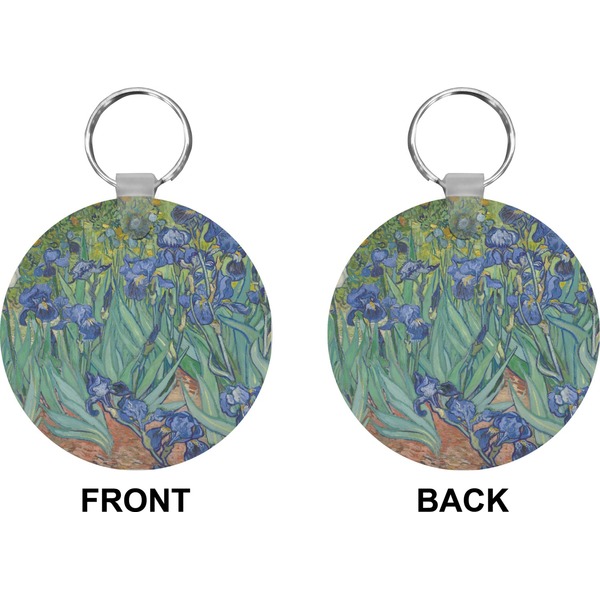Irises (Van Gogh) Circle Keychain (Front + Back)