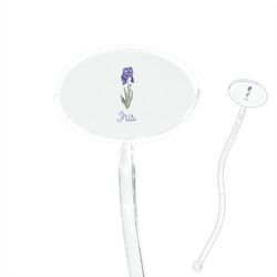 Irises (Van Gogh) 7" Oval Plastic Stir Sticks - Clear