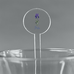 Irises (Van Gogh) 7" Round Plastic Stir Sticks - Clear