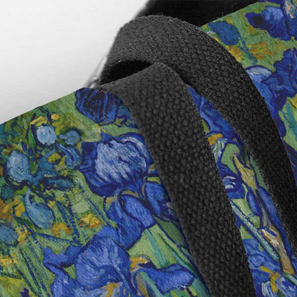 Irises (Van Gogh) Closeup of Tote w/Black Handles